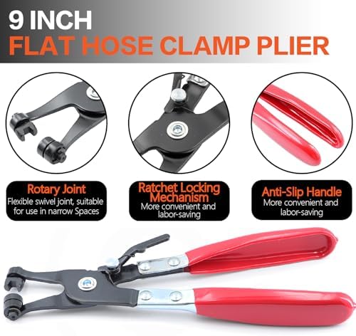 324Pcs 65Mn Steel Spring Band Hose Clamp Kit - 23 Sizes (6-38mm) Constant Tension Pipe Clip with Swivel Jaw & Hose Removal Pliers, Tweezers for Fuel Line, Coolant, Vacuum, Silicone Hoses & Air Tube ﻿ - Image 4