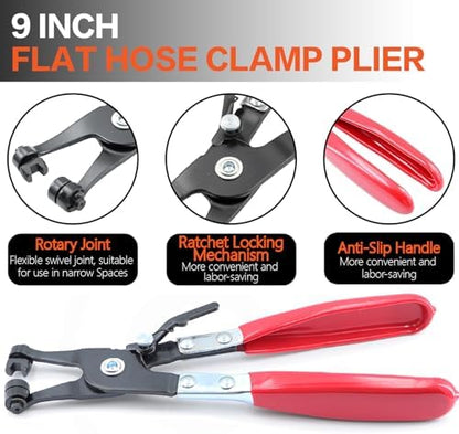 324Pcs 65Mn Steel Spring Band Hose Clamp Kit - 23 Sizes (6-38mm) Constant Tension Pipe Clip with Swivel Jaw & Hose Removal Pliers, Tweezers for Fuel Line, Coolant, Vacuum, Silicone Hoses & Air Tube ﻿ - Image 4