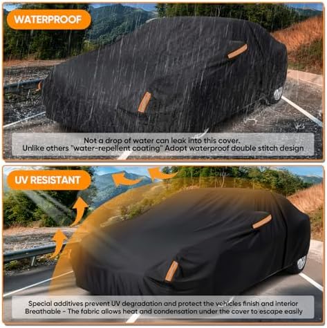 NEVERLAND Sedan Car Cover Waterproof All Weather 196''L x 72''W x 59''H - Image 4
