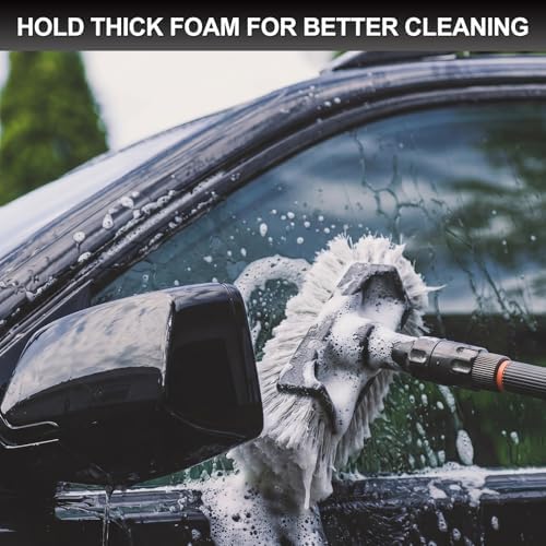 Vesici 4 Pcs Car Wash Brush Head with Soft Detailing Bristle Flow Thru Car Cleaning Brush Exterior Cars Wash Equipment for Auto Truck RV Boat Camper Washing, 10 Inch (Grey) - Image 5