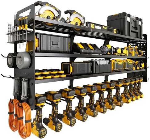 49.8" Power Tool Organizer Wall Mount, 4-Tier Garage Tool Storage Rack by Unknown
