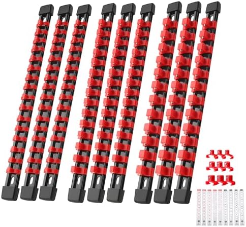 Reniteco 9-Pack Socket Organizer Set, 1/4" x 48 3/8" x 45 1/2" x 36 Clips by Reniteco
