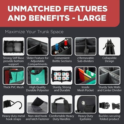 Teal Car Trunk Organizer for SUV & Auto Cargo Storage, Large - Image 3