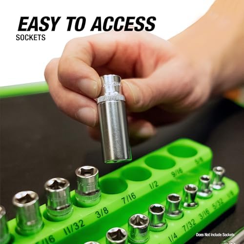OEMTOOLS 3-Pc Magnetic Socket Organizer for 68 Deep & Shallow SAE Sockets - Image 6