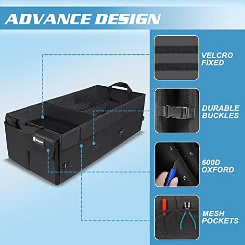 Sposuit Large Trunk Organizer with Cooler - 98L Collapsible Car Storage - Image 5