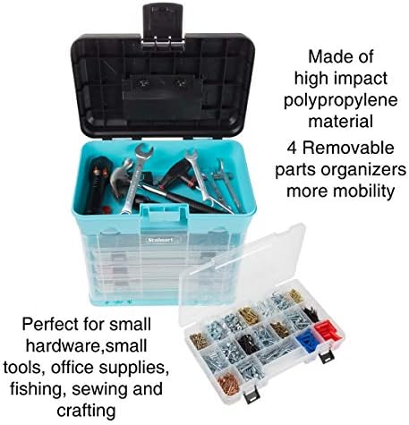 Stalwart Small Parts Organizer Box, Light Blue, 10-Inch - Image 3