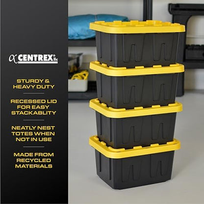 BLACK & YELLOW 5-Gallon Stackable Plastic Storage Bins with Lids, 6 Pack - Image 5
