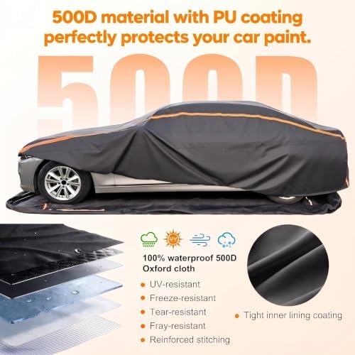 Full Enclosed SUV Car Cover Waterproof All Weather Heavy-Duty – Fits 202-212" SUVs: X7, Enclave, Traverse, Durango, Acadia, QX56/60, Sequoia, Atlas & More - Image 4
