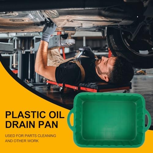IMIKEYA Large Oil Drain Pan 23.5Inch Heavy Duty Plastic Leakproof Transmission Coolant Fluid Catcher Pan for Changing Oil Under Car Truck SUV Automotive Repair Garage Use (Green) - Image 5