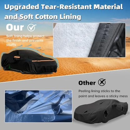 Car Cover for Corvette C7 Stingray/Z51/Z06 (2014-2019), Outdoor Cover Waterproof All Weather with Zipper Door, Heavy Duty Full Car Cover with Soft Cotton Lining,for Sun, Dust,Rain & Snow Protection. - Image 2