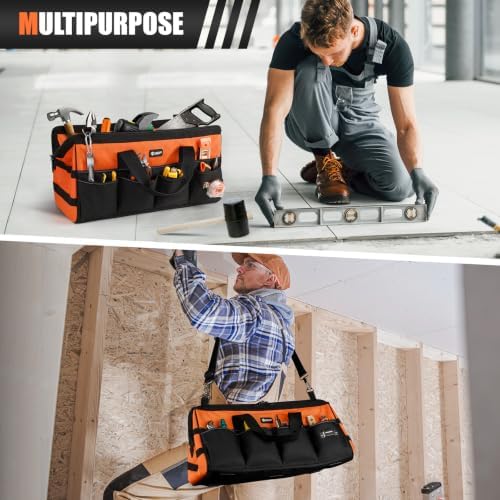 UUP Tool Bag ExtraLarge 20", Heavy Duty Spacious Tool Box Organizer, Orange - Image 7