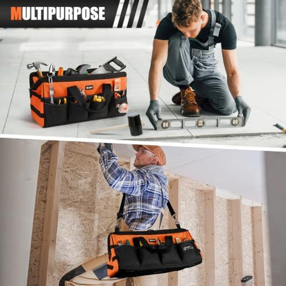 UUP Tool Bag ExtraLarge 20", Heavy Duty Spacious Tool Box Organizer, Orange - Image 7