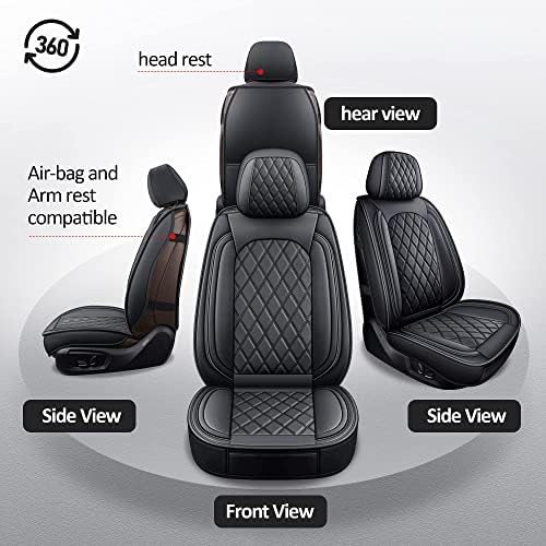 MIROZO Seat Covers Full Set, Leather Car Seat Covers for Sedan SUV Truck - Image 6