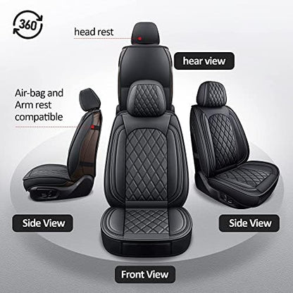 MIROZO Seat Covers Full Set, Leather Car Seat Covers for Sedan SUV Truck - Image 6