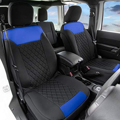 FH Group Car Seat Cover Cushion - 2 Pack Seat Covers for Cars Trucks SUV, Blue Black Neosupreme Car Seat Cushions, Car Seat Cover Cushion, Universal Fit Car Seat Protector - Image 2