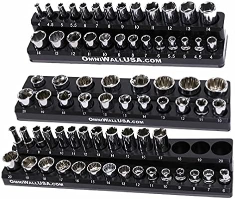 Magnetic Metric Socket Holder Mold Set For Socket Wrenches Blue - Image 3