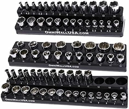 Magnetic Metric Socket Holder Mold Set For Socket Wrenches Blue - Image 3