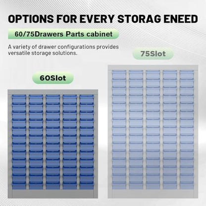 Yeeoy 60 Drawers Parts Cabinet, Nut and Bolt Storage Organizer, Grey - Image 6