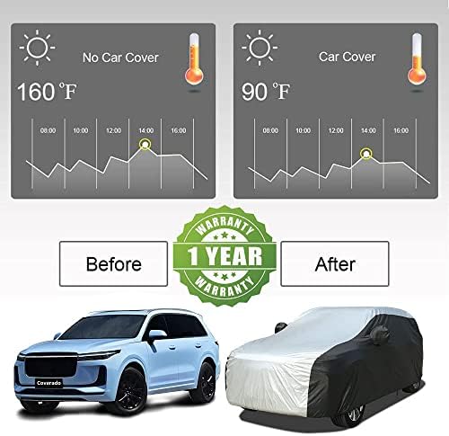 Coverado SUV Car Cover Waterproof All Weather, Outdoor Full Size Car Covers for Automobiles, Rain Sun UV Dust Protection Car Cover, Seam-Sealed Waterproof Car Covers Universal Fit for SUV (206"-215") - Image 5