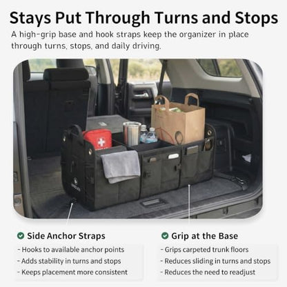 1680D 114L Extra-Large Collapsible Car Trunk Organizer with Lid - Image 6