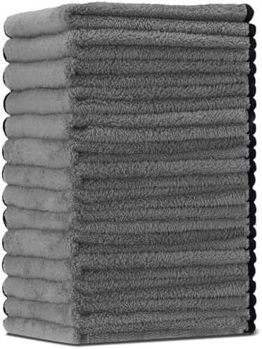 Tallew 18 Pcs Gray Microfiber Towels: 16"x16" Microfiber Drying Towels Bulk Micro Fiber Car Cleaning Cloth for Cars Drying Washing Polishing Cleaning Household Supplies by Tallew