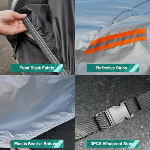 GUNHYI Waterproof 6-Layer Sedan Car Cover,Size A4 (See Size Chart) - Image 2