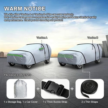 Full Car Cover Universal 6 Layers Outdoor Thicked All Weather Cover, Sunshield, Waterproof, Snow Proof, UV Proof, Scratch Proof, Bird Droppings, 6 Reflective Strips, Fits SUVs up 191"-200" - Image 2