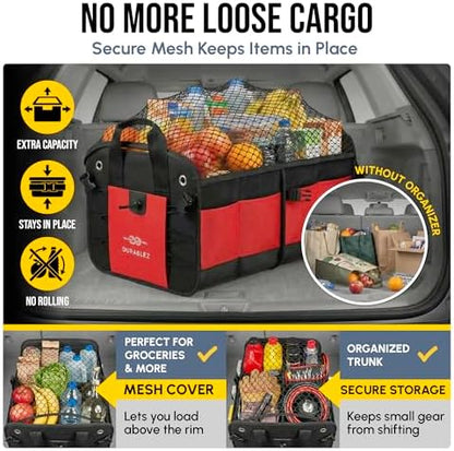 Extra Large Car Trunk Organizer - Trunk Storage - Modular Detachable Configurable Collapsible - for SUV Minivan Truck Sedan Van - 4 Compartment XXL, Red - Image 5