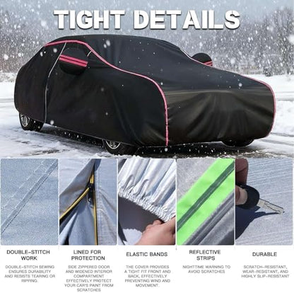 Waterproof Car Cover for TVR Cerbera 1995-2003, Outdoor Full Car Covers with Door Zipper, Large Auto Cover Sun Snow Rain UV Dust Resistant - Image 5