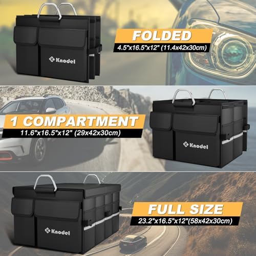 K KNODEL Car Trunk Organizer, Black, Unisex, Automobiles - Image 3