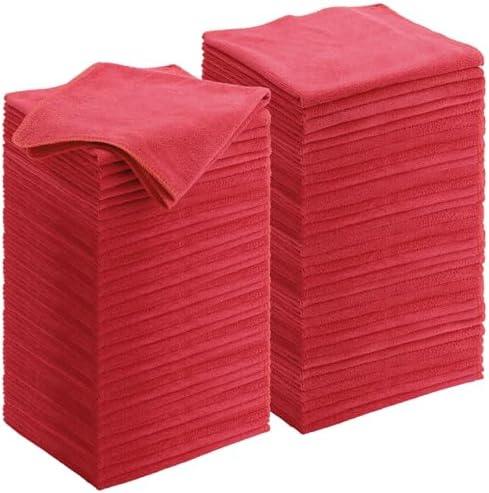 Nuenen Car Microfiber Clean Cloths, Red, 16 x 16 Inch, 60 Pcs by Nuenen