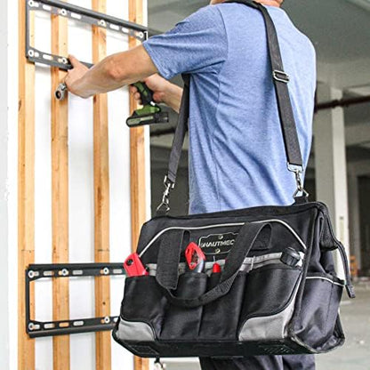 HAUTMEC 16" 47-Pockets Tool Bag, Heavy-Duty 1680D Wide Mouth Tool Organizer with Reinforced Hard Base, Padded Shoulder Strap - HT0183 - Image 2