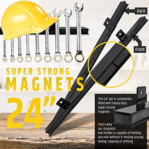 HMmagnets 24" Heavy-Duty Magnetic Tool Holder (Upgraded Version) - Extremely Powerful Magnetic Pull Force to Hold Heavy Tools - Professional Space-Saving Magnetic Bar - Tool Organizer Rack/Strip - Image 3