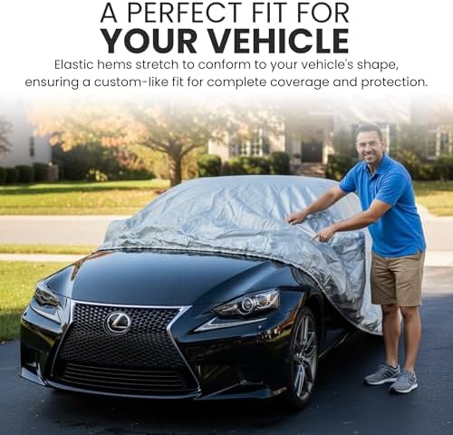Weatherproof Light Car Cover for Sedans, Sports Cars & Coupes – Size CA10 – All-Weather Protection, Scratch-Resistant – Full Exterior Outdoor Cover, Must-Have Automobile Accessories - Image 7