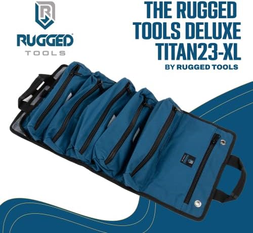 Rugged Tools Titan23-XL Tool Roll - Wrench Roll & Organizer - Canvas Tool Bag & Tool Pouch for Electrician, HVAC, Plumber, Carpenter or Auto Mechanic - Image 4