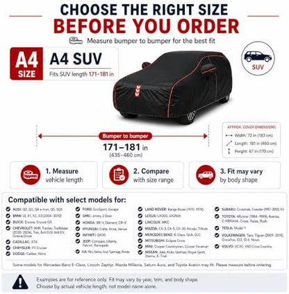 SUV Car Cover Waterproof All Weather, 8-Point Fastening, Fits Up to 181 in - Image 5