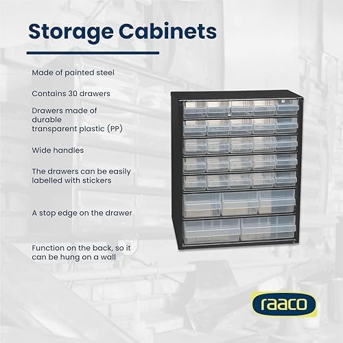 Raaco Steel Storage Cabinet, Standard 30-Drawer (C9-30) - Nuts & Bolts - Image 4