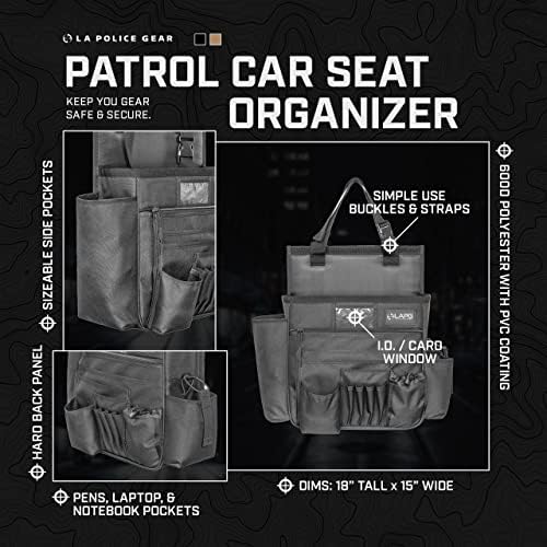 LA Police Gear Patrol Car/Truck Seat Gear Organizer Bag, Durable Tactical Portable Front Seat Squad Car Duty Gear Organizer - Image 3