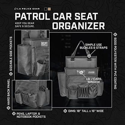 LA Police Gear Patrol Car/Truck Seat Gear Organizer Bag, Durable Tactical Portable Front Seat Squad Car Duty Gear Organizer - Image 3
