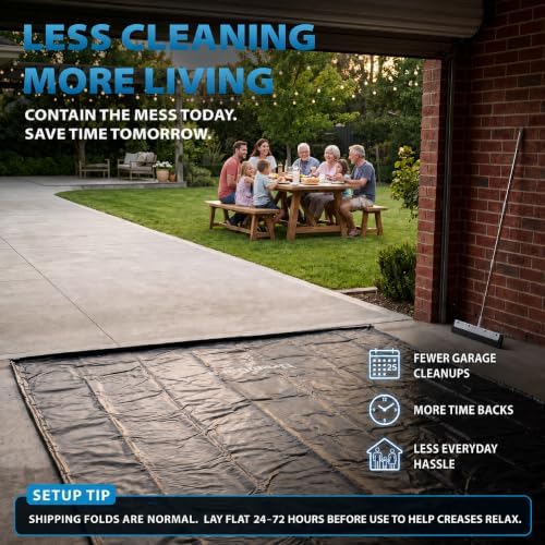 8'6" x 22' Garage Floor Mat, 610GSM PVC Containment Mat for Cars - Image 6