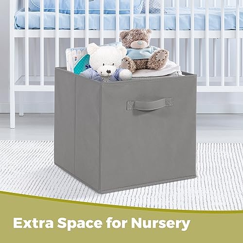 11x11 Storage Bins, Set of 3 Storage Cubes, Collapsible Cube Storage Box, Fabric Closet Organizers with Handles for Home, Office, Closet Shelf Cabinet, Bookcase, Grey - Image 6
