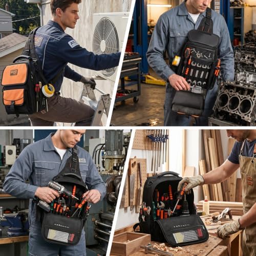 HISEA Electrician Tool Chest Bag, Tactical HVAC Tool Bag with 21 Pockets - Image 6