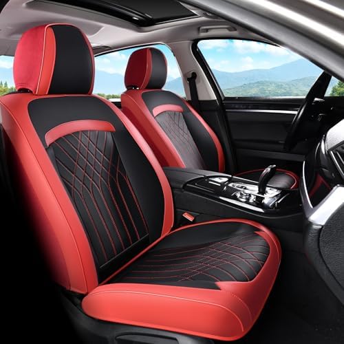 FLORICH Car Seat Covers Front Seat, Leather Seat Covers for Cars, Car Seat Protector Waterproof, Universal Automotive Seat Covers, Front Car Seat Cover Fit for Most Sedans SUV Pick-up Truck by FLORICH