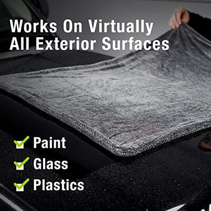 ExoForma Mega Car Drying Towel - Holds Up to 9 lbs, No Streaks, Scratches, or Water Spots | 1200 GSM Microfiber Double Twist Pile & Edgeless Design, 1 Quick & Effortless Dry - 24” x 36” - Image 2