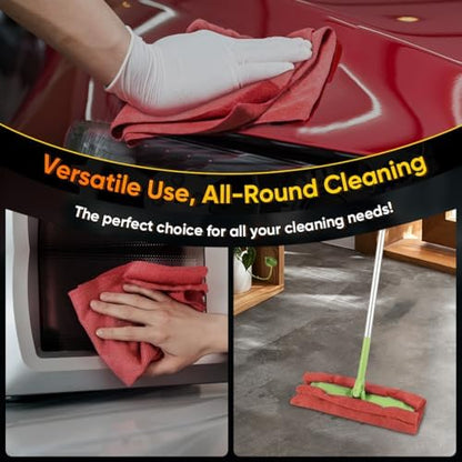 HOMEXCEL Microfiber Cleaning Cloth 200 PK, Towels for Cars, Shop Rags, Red - Image 6