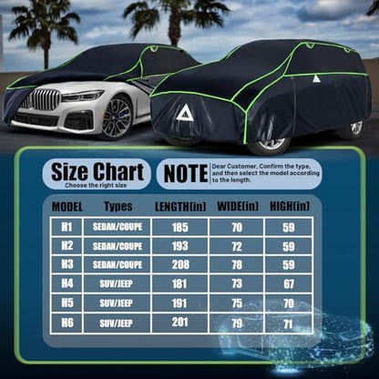 Hail Protector Car Cover with Car Sun Visor,Fit Sedan-Length 186-193 Inch. - Image 6