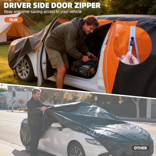 10-Layer Car Cover Waterproof All Weather Soft Cotton & Door Zipper - Image 5