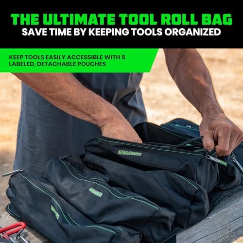 Rhino USA Tool Bag Roll - Heavy Duty Canvas Organizer for Tools - Image 2