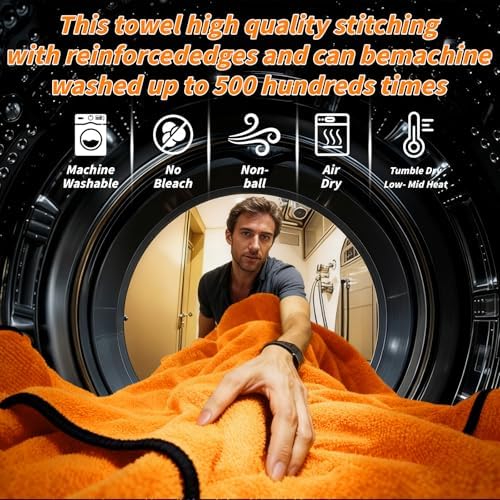 6 Pack Microfiber Towels for Cars, 36" x 25" Dual-Sided Car Drying Towel - Image 3