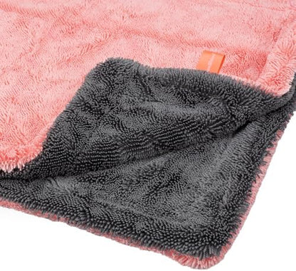 Maxshine 20" x 24" Universal Pink Car Drying Towel – 1200 GSM Rinse-Free Double-Sided Microfiber Towel – Plush, Super Absorbent for Car Wash & Detailing - Image 3